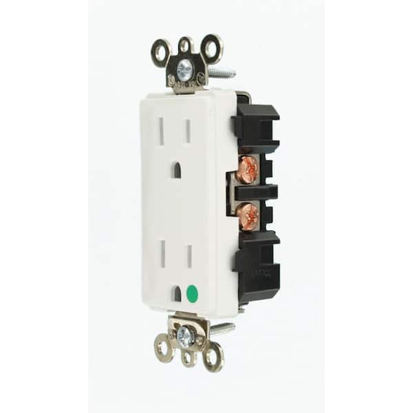 Decora Plus 15 Amp 125 V Hospital Grade Duplex Outlet/Receptacle, White (1-Pack) 16262-HGW