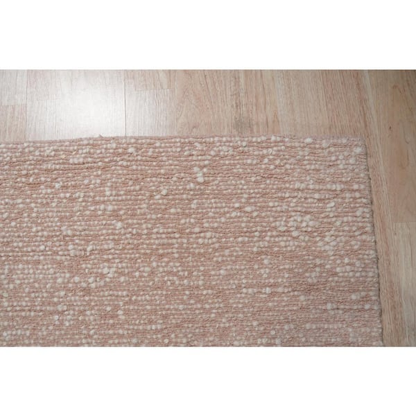 Pink Hand-Knotted Wool Contemporary Plush flatweave Loom Rug, 6 ft. x 9 ft.