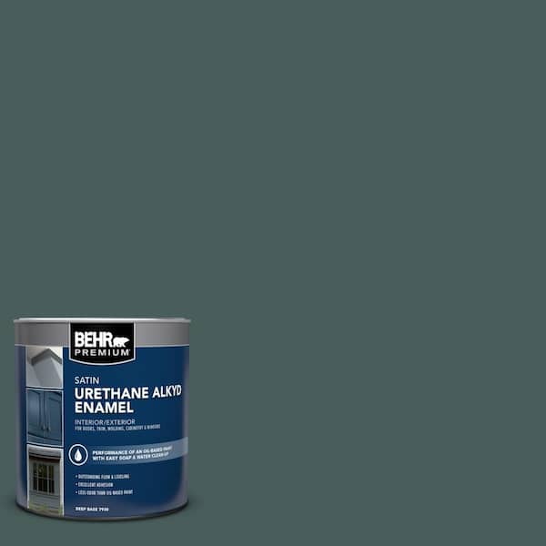 BEHR PREMIUM 1 qt. #N430-7 Silken Pine Satin Enamel Urethane Alkyd Interior/Exterior Paint