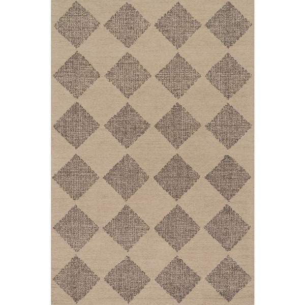 Nivora Tufted Diamond Area Sand 9 ft. x 12 ft. Indoor Area Rug