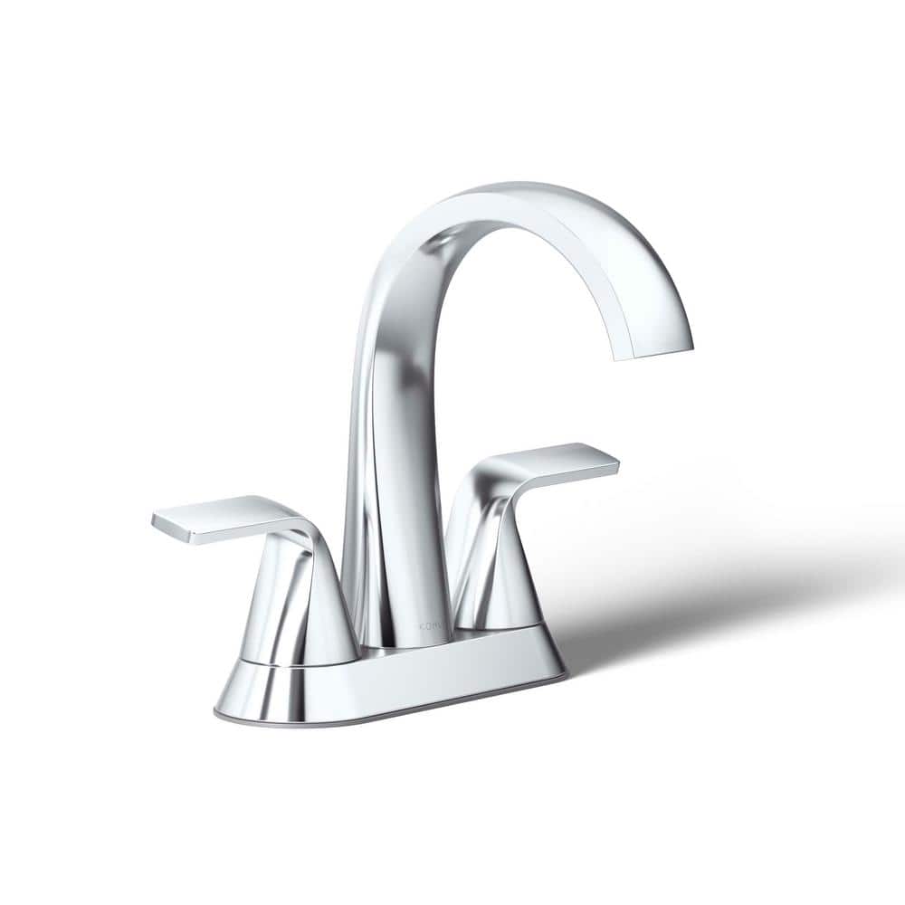 KOHLER Cursiva 4 in. Centerset Double Handle Bathroom Faucet in