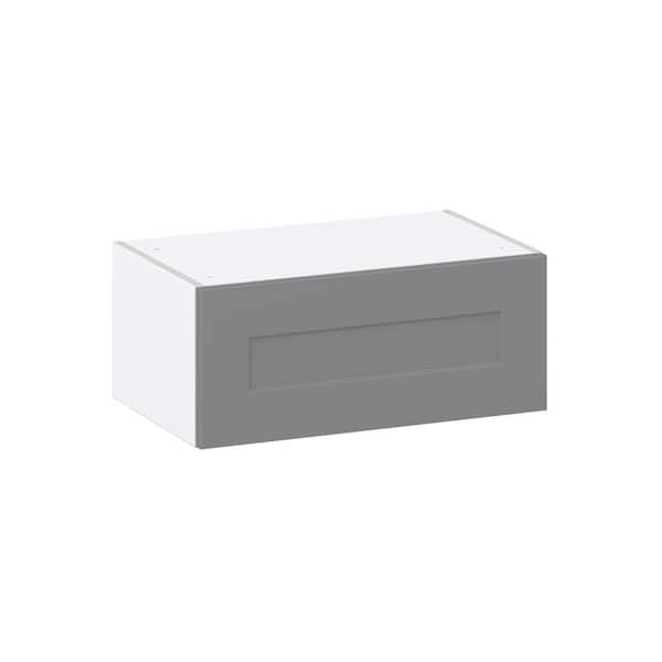 Roseland 24 in. W x 14 in. D x 10 in. H Assembled Shaker Wall Bridge Kitchen Cabinet in Slate Gray with Lift Up Door