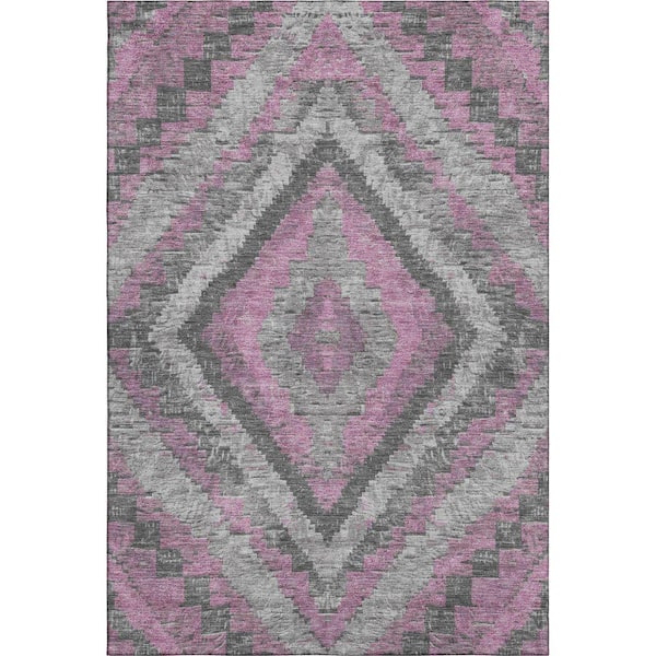 Mayfield Premium Machine Washable Abstract AMF1890 Blush 10 ft. x 14 ft. Area Rug