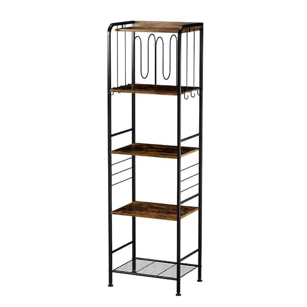 Towel Rack Free Standing 4-Tier M-Shaped Vintage Detachable Dividers, Durable Metal Towel Holder for Bathroom