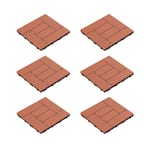 12 in. x 12 in. Outdoor Interlocking Criss Cross Polypropylene Patio and Deck Tile Flooring in Terracotta (Set of 6)