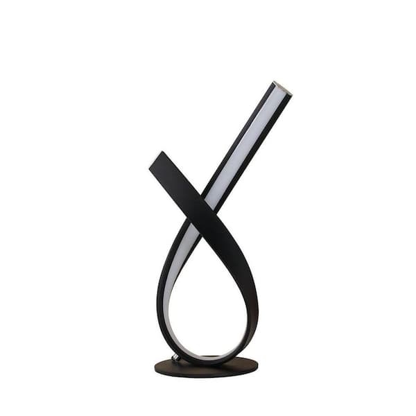 17 in. Black Bedside Table Lamp for Bedroom, Living Room No Bulbs Included