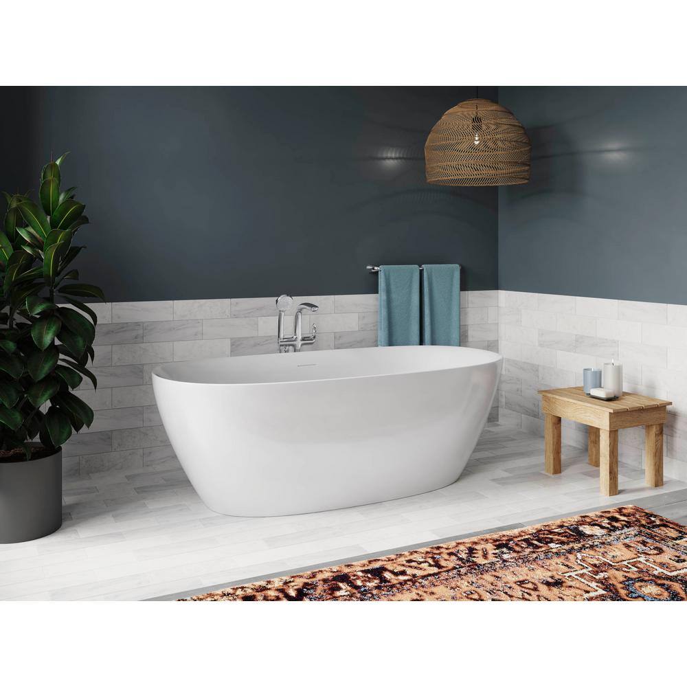Unwind 67" White Acrylic Freestanding Soaking Bathtub