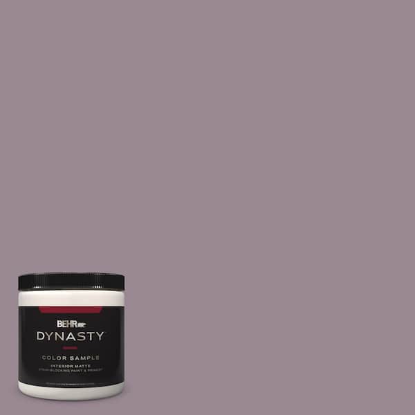 BEHR DYNASTY 8 oz. #690F-5 Purple Mauve Matte Stain-Blocking Interior/Exterior Paint & Primer Sample