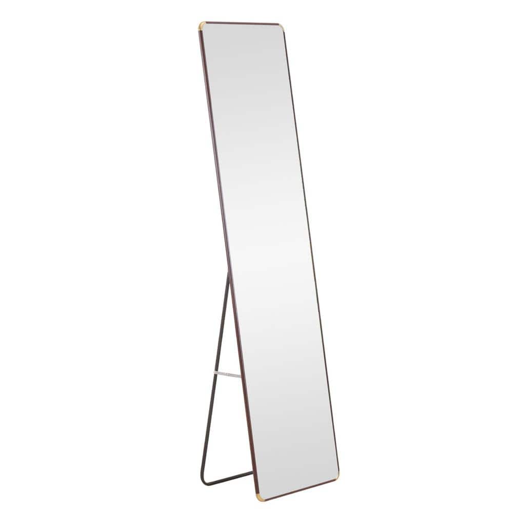 Brown 23.2 in. W x 65 in. H Rectangle Metal Full Length Mirror, HD explosio