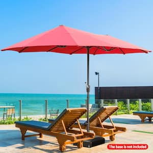 13 ft. Market No Weights Patio Umbrella 2-Side in Red