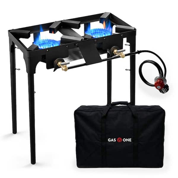 GASONE 2 Burner Camping Grill with Carry Bag Removable Legs and