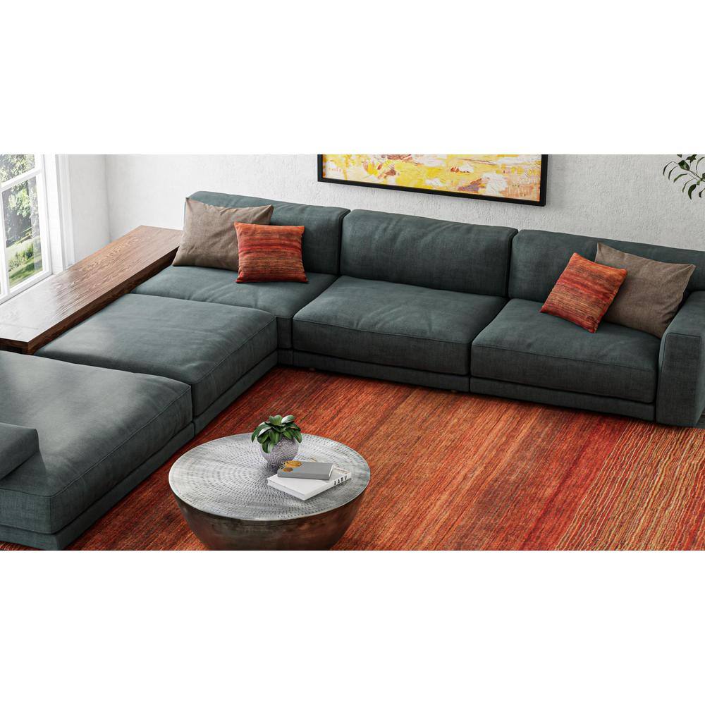 Burnt Orange Handmade Tufted Wool Rectangular Area Rug