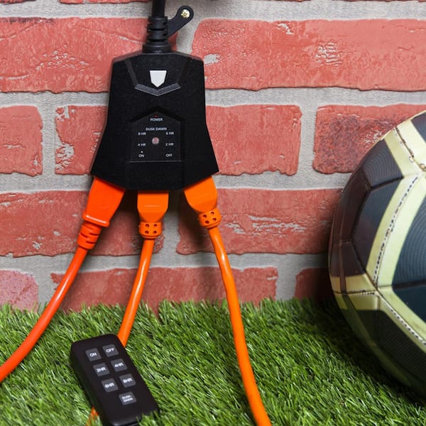 Defiant - Outdoor Digital 3-Outlet Light Sensing Timer Lighting Control with Remote