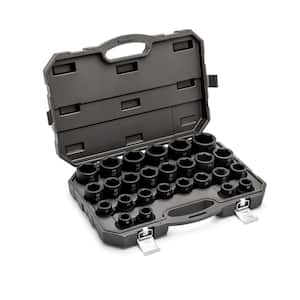 3/4 in. Drive Metric 6-Point Standard Impact Socket Set with Storage Case (26-Piece)