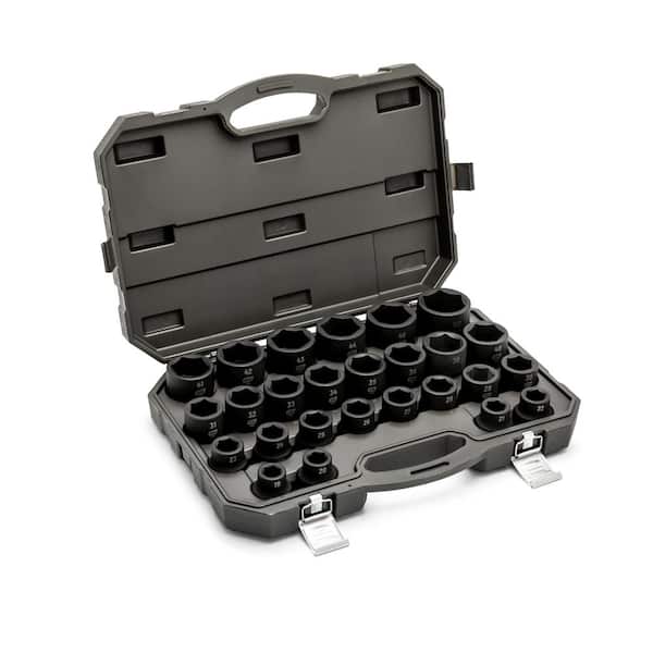 GEARWRENCH 3/4 in. Drive Metric 6-Point Standard Impact Socket Set with Storage Case (26-Piece)