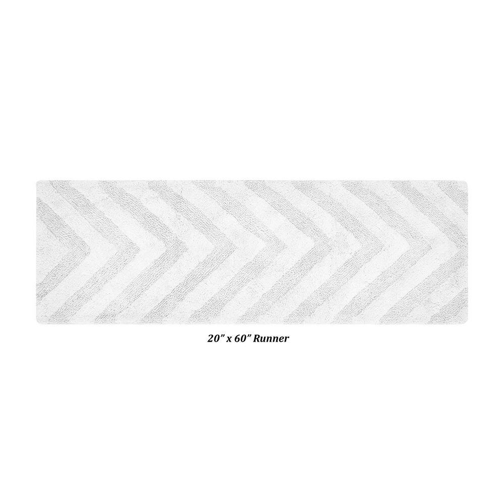 Hugo White Cotton Tufted Chevron Bath Runner 20" x 60"