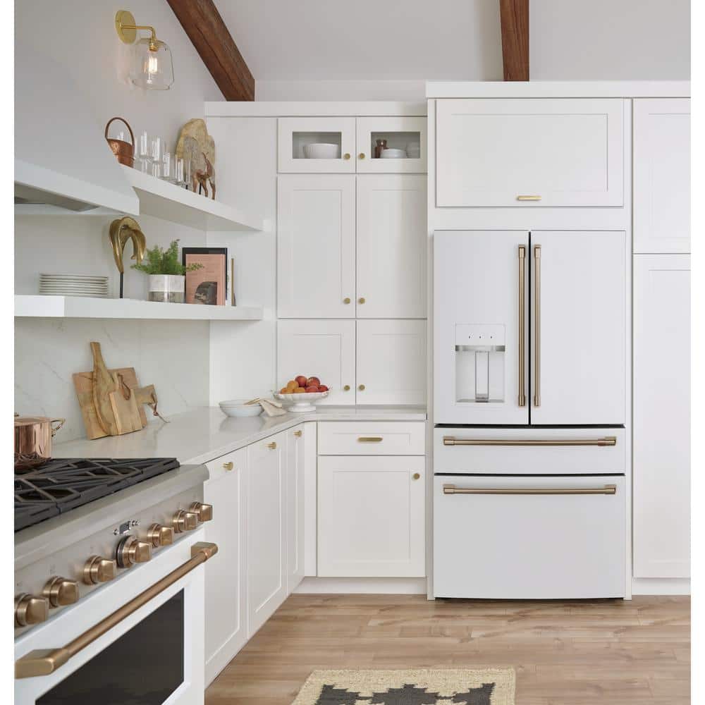 Matte White Smart French Door Refrigerator with Ice Maker