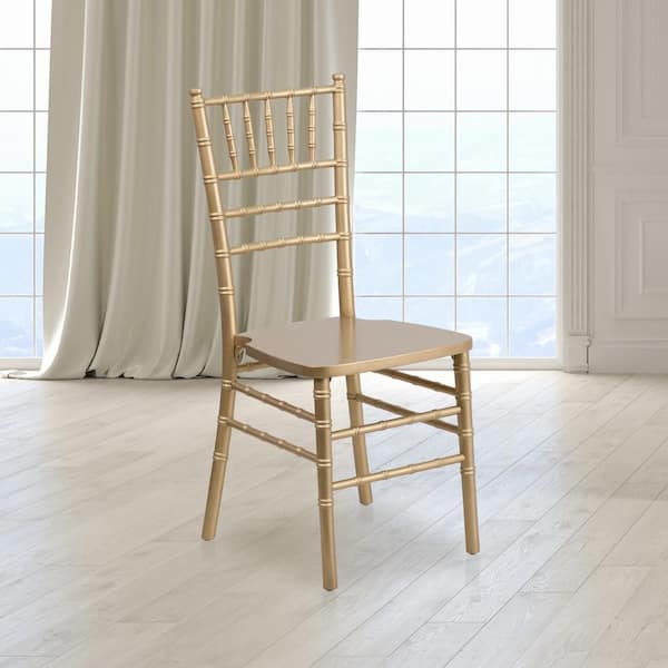 Gold Hercules Series Chiavari Chairs for Formal Events, Commercial/Residential All-Occasion Event Chairs (Set of 2)