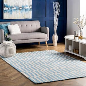 Lemuel Geometric Baby Blue Doormat 3 ft. x 5 ft. Indoor Area Rug