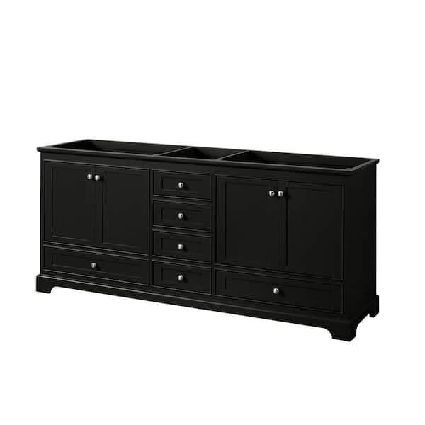Wyndham Collection Deborah 79 in. Double Bathroom Vanity Cabinet Only in Dark Espresso