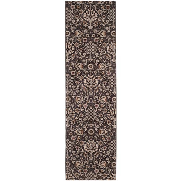 Safavieh Serenity Brown/Cream 2 ft. x 8 ft. Floral Runner Rug