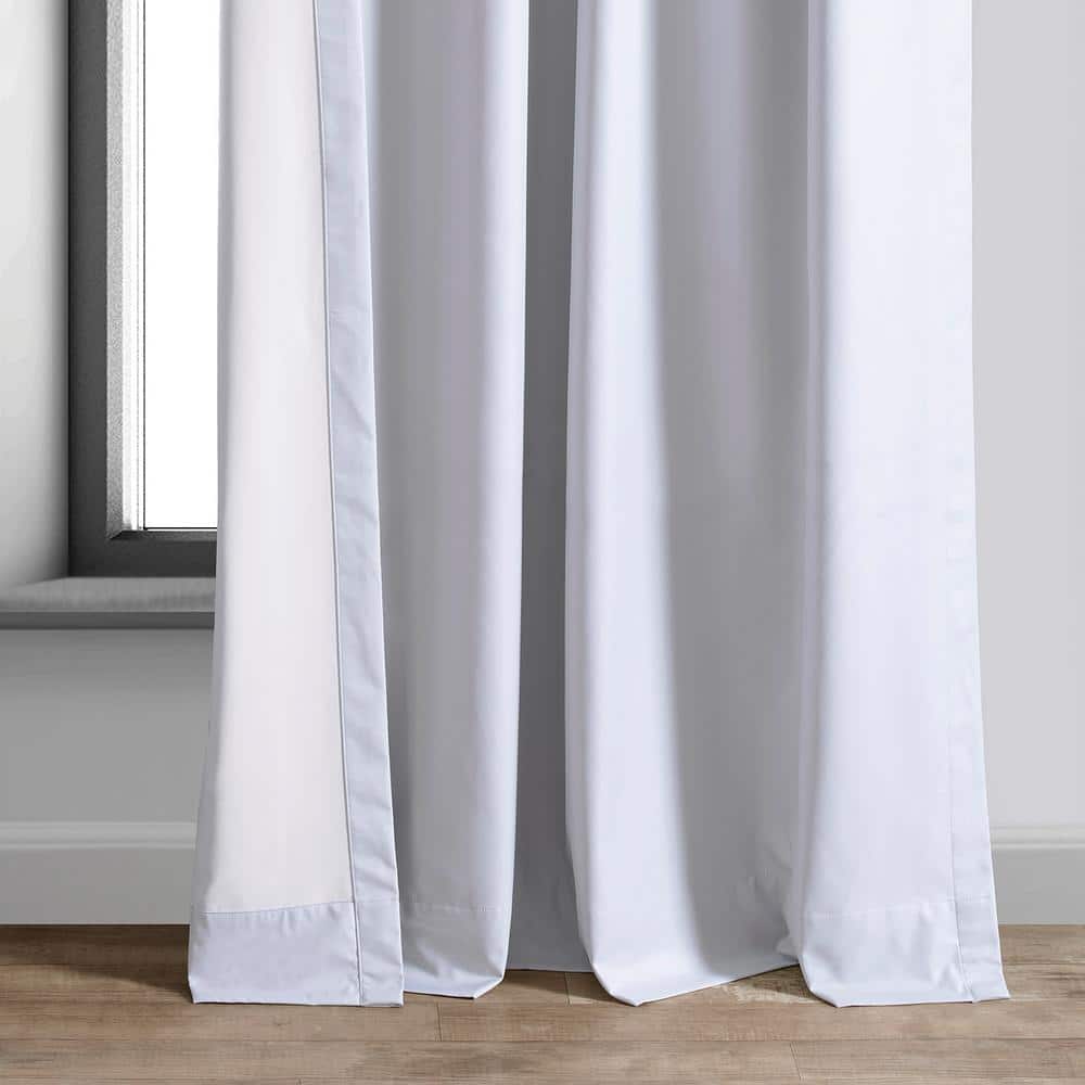 Off White Puddle Length Velvet Blackout Drape Panel