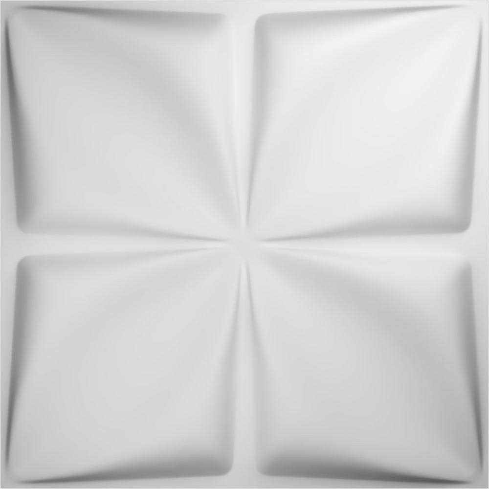 Ekena Millwork 1 in. x 19-5/8 in. x 19-5/8 in. White PVC Riley EnduraWall Decorative 3D Wall Panel (2.67 sq. ft.)