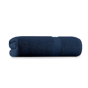 1-Piece Navy Blue Solid 100% Organic Cotton Luxuriously Plush Bath Sheet