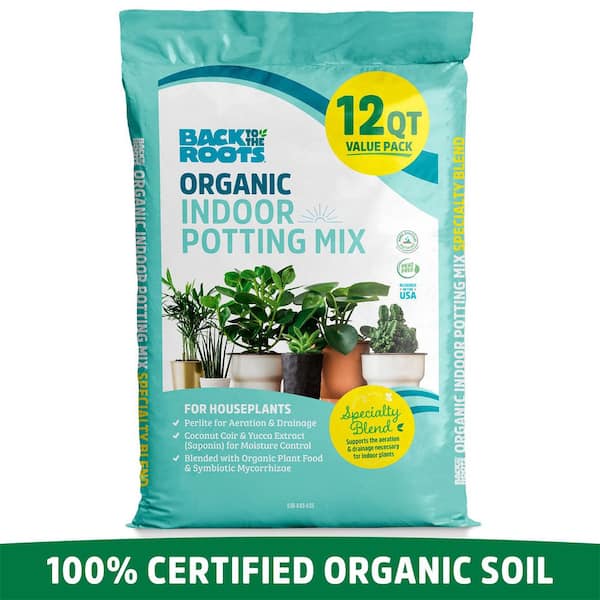 Back to the Roots 12 qt. Organic Indoor Potting Mix Soil (1-Pack) 47035 -  The Home Depot