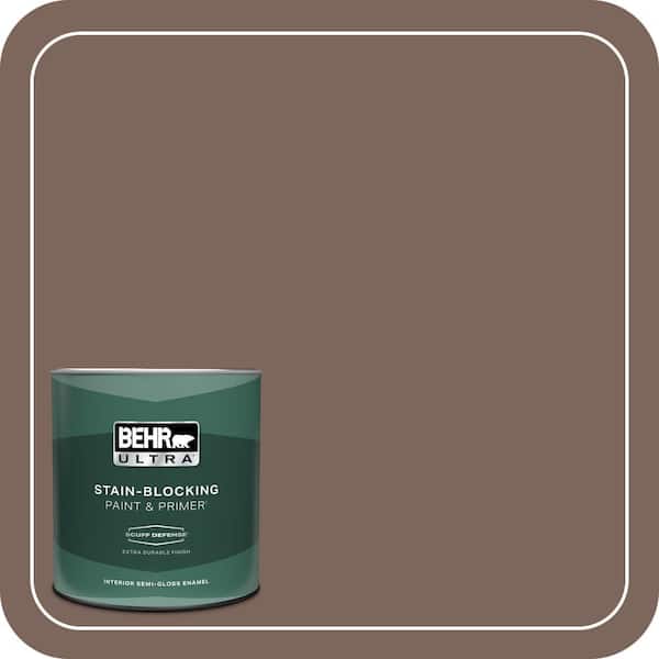 BEHR ULTRA 1 qt. #BNC-23 Almond Truffle Extra Durable Semi-Gloss Enamel Interior Paint & Primer