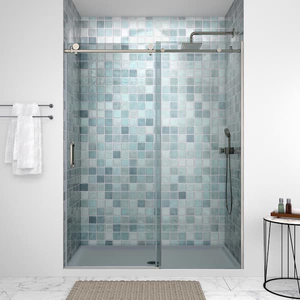 Streamline Bracciano 60 in. W x 74 in. H Sliding Shower Door, CrystalTech Treated 5/16 in. Tempered Clear Glass, Chrome Hardware