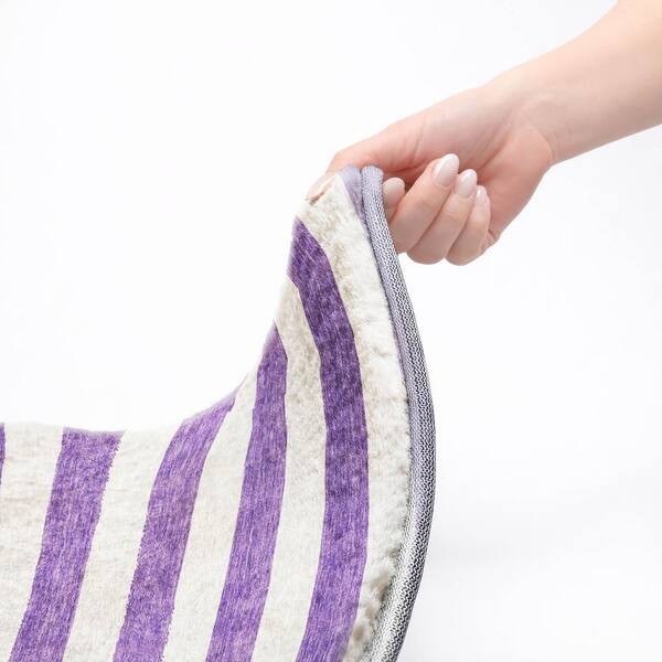 Dream Shag Premium Machine Washable Abstract ADS528 Purple 10 ft. x 14 ft. Area Rug