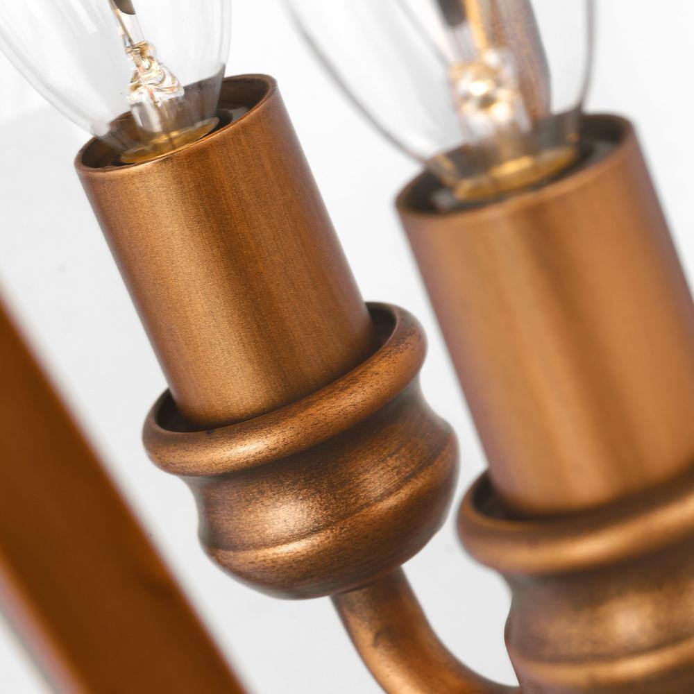 Natural Copper 3-Light Outdoor Wall Lantern with Clear Seeded Glass