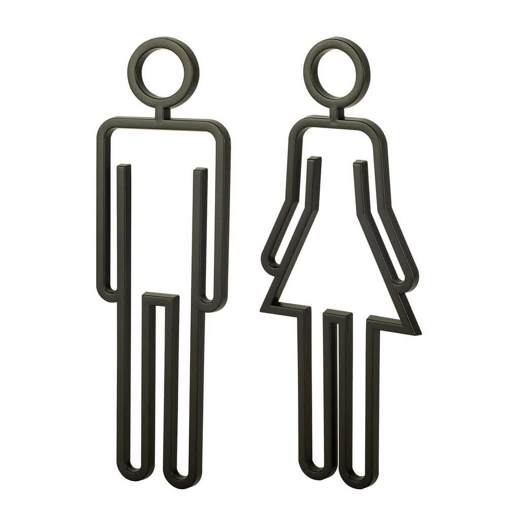 Acrylic Adhesive Backed Black Bathroom Door Sign ABS Plastic Restroom Signage for Men and Women Waterproof price history on PriceWatchPro