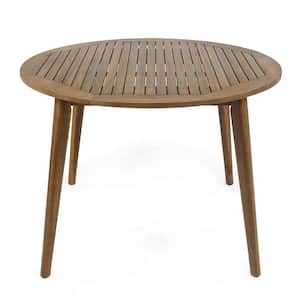47.25 in. L x 47.25 in. W x 30 in. H Teak Round Acacia Wood Outdoor Dining Table