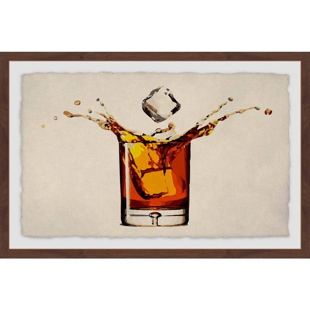 Whiskey Splash by Marmont Hill Framed Drink Art Print 16 in. x 24 in.