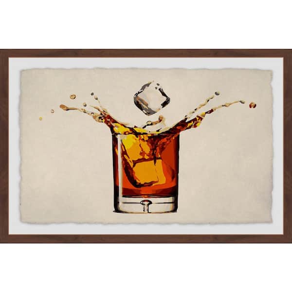 Unbranded "Whiskey Splash" by Marmont Hill Framed Drink Art Print 24 in. x 36 in.