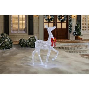 3.5 ft. Icicle Shimmer Twinkling LED Doe Holiday Yard Decoration