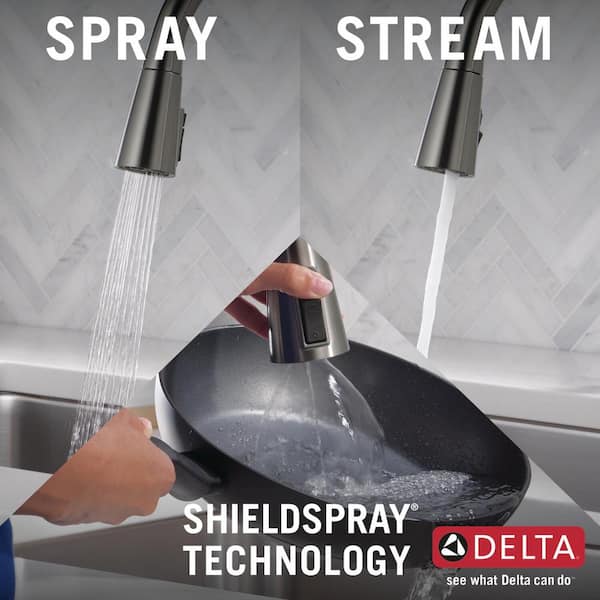 Delta Greydon Touch2O Single Handle Pull Down Sprayer Kitchen Faucet with  ShieldSpray Technology in SpotShield Stainless Steel 19826TZ-SPSD-DST - The  Home Depot