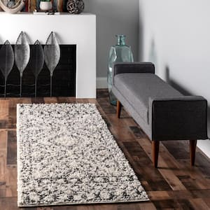 Lacey Moroccan Tribal Shag Off White 2 ft. 8 in. x 6 ft. Runner Rug