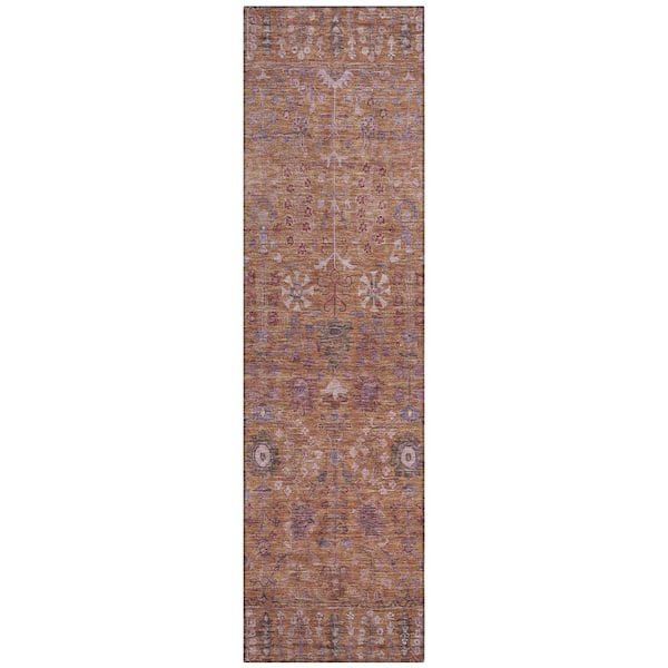 Chantille Machine Washable Indoor/Outdoor Abstract ACN2231 Copper 2 ft. 3 in. x 7 ft. 6 in. Runner Rug
