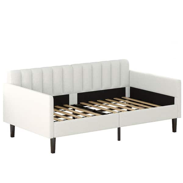 Noble House Griffant Modern Boucle Twin Size Daybed, Upholstered, Ivory, without Mattress