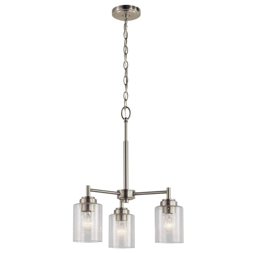Winslow 18" Brushed Nickel Mini Chandelier with Clear Glass