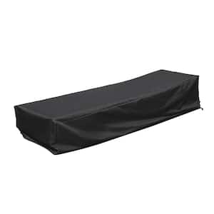 77 in. W x 26 in. D x 15.4 in. H Black Waterproof Patio Lounge Chair Cover
