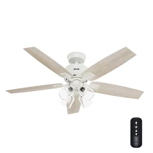 Gatlinburg 52 in. Indoor Matte White Ceiling Fan with Light Kit and Remote Included