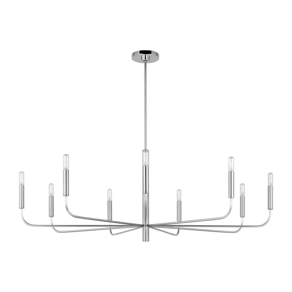 Brianna Polished Nickel 48" Modern Minimalist Chandelier