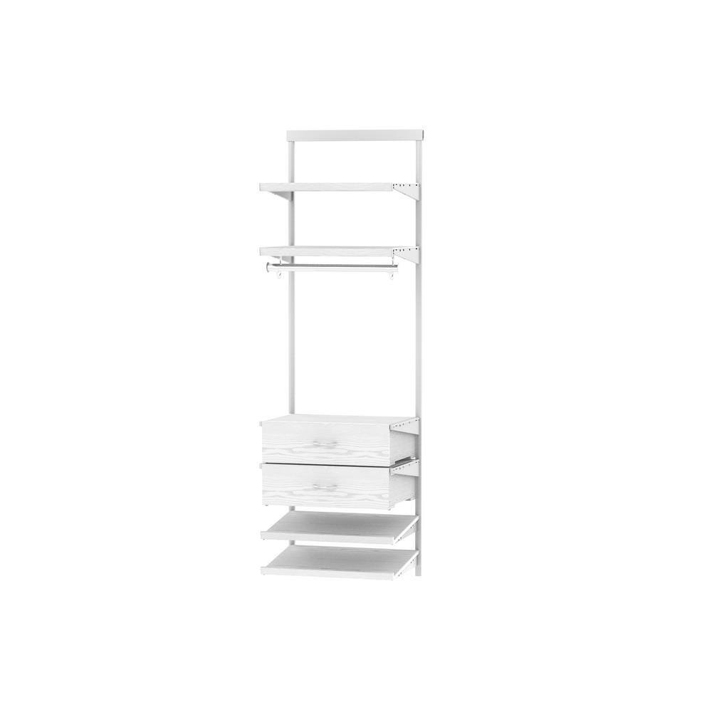 Everbilt Genevieve 2 ft. White Adjustable Closet Organizer Long Hanging