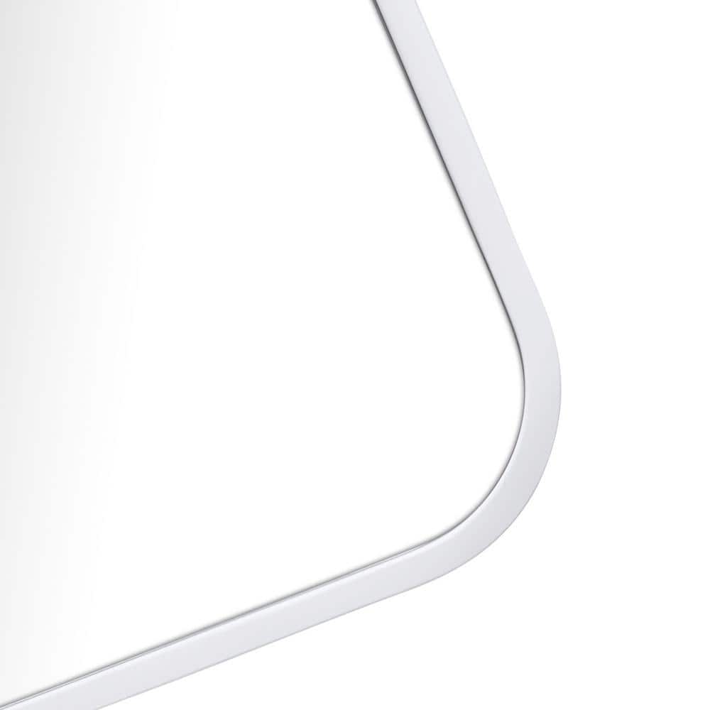 Trinity 40" x 22" White Stainless Steel Rectangular Mirror