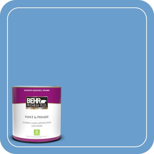 BEHR PREMIUM PLUS 1 qt. #570B-5 Gulf Stream Eggshell Enamel Low Odor Interior Paint & Primer