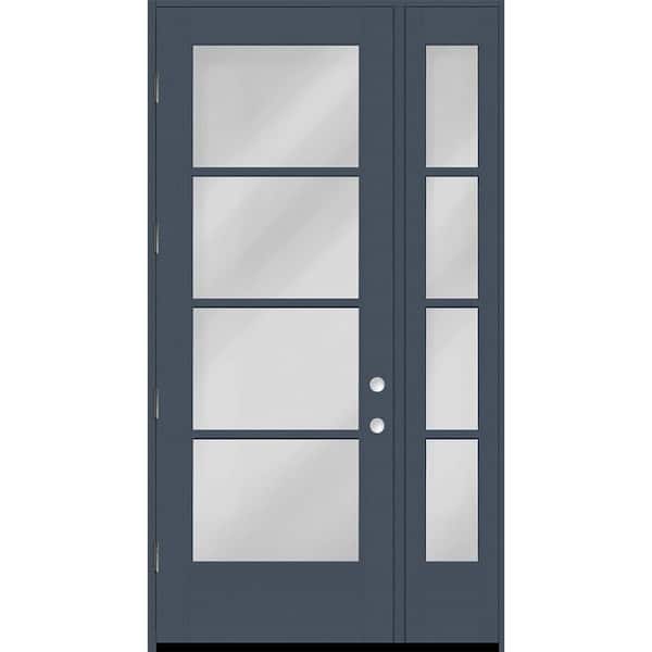 Steves & Sons Legacy 51 in. x 96 in. Icon 4L Modern ClearGlass RHOS Dk.Den Fiberglass Prehung Front Door with 12" sidelite_4-9/16"Jamb